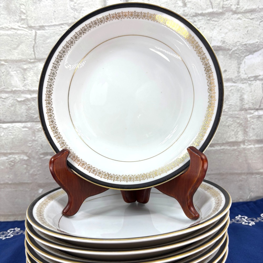 Sone China Kent #2456 rim soup bowl with gold scrollwork